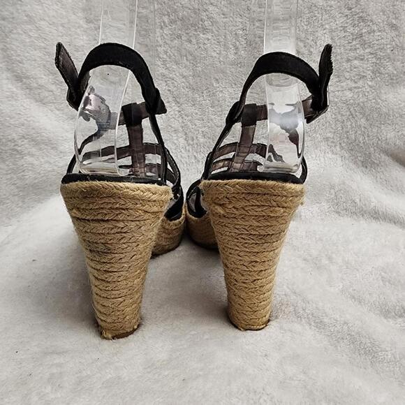 Black Strappy Espadrille Heels, Women\'s 6.5